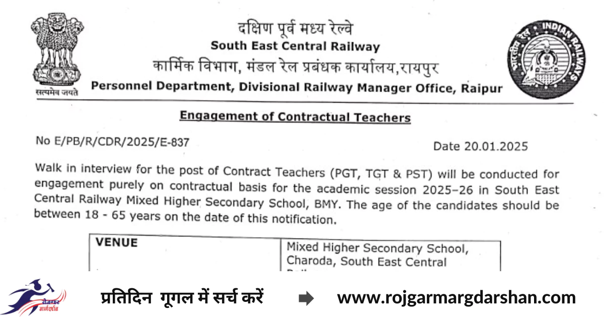 South East Central Railway Recruitment 2025