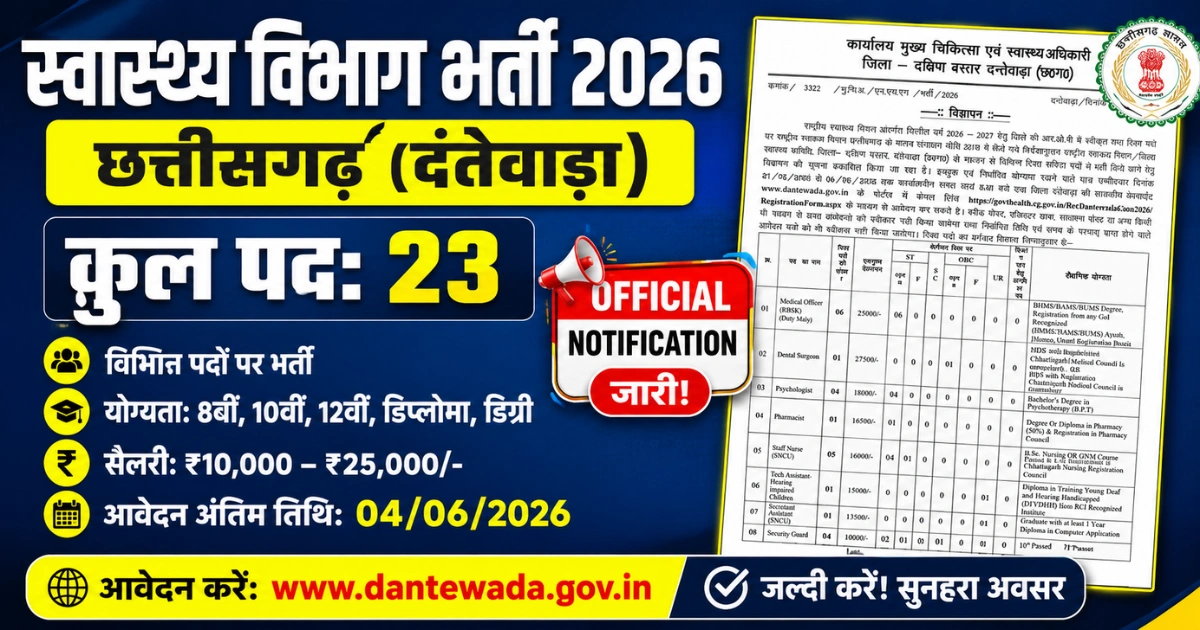 NHM Dantewada Recruitment 2026